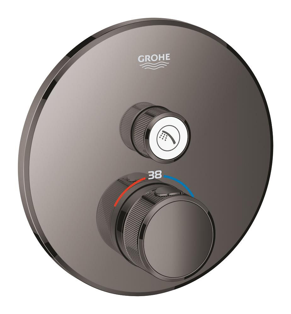 Grohe Grohtherm Smartcontrol Tek Valfli Akış Kontrollü, Ankastre Termostatik Duş Bataryası Hard Graphite - 29118A00
