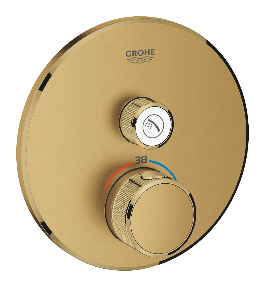 Grohe Grohtherm Smartcontrol Tek Valfli Akış Kontrollü, Ankastre Termostatik Duş Bataryası Brushed Cool Sunrise - 29118GN0