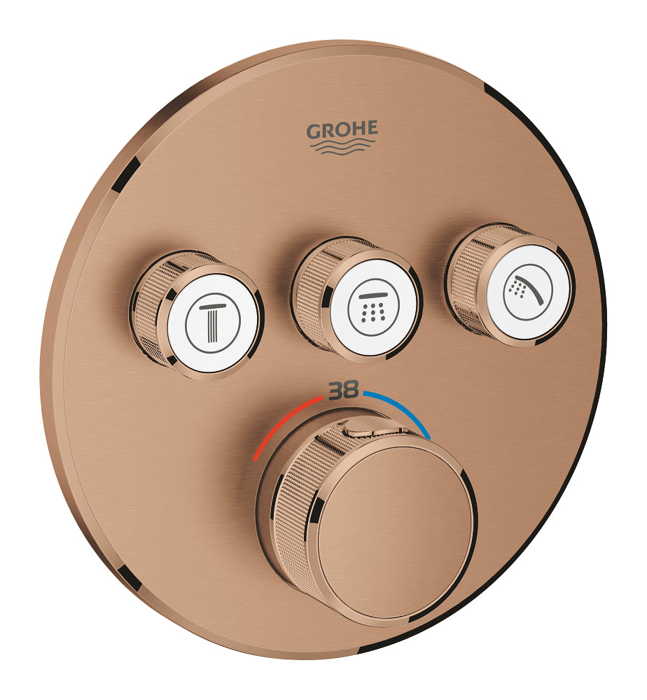 Grohe Grohtherm Smartcontrol Üç Valfli Akış Kontrollü, Ankastre Termostatik Duş Bataryası Brushed  Warm Sunset - 29121DL0