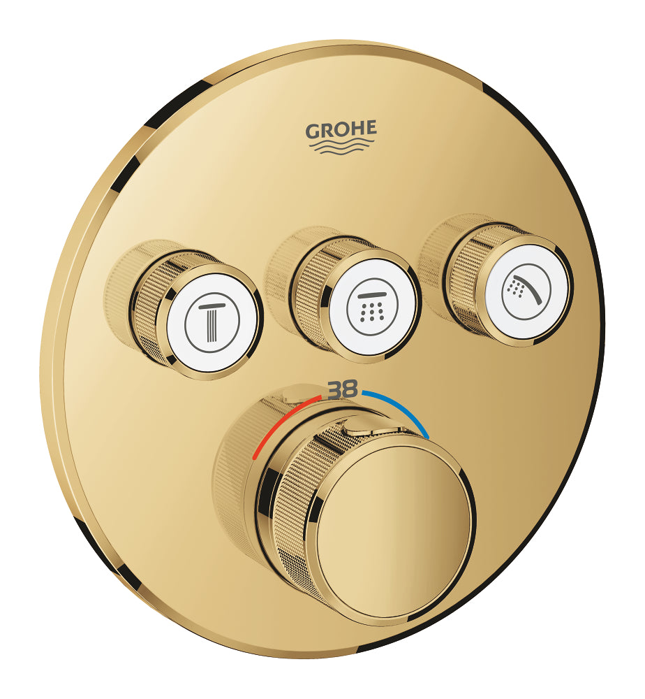 Grohtherm Smartcontrol Üç Valfli Akış Kontrollü, Ankastre Termostatik Duş Bataryası Cool Sunrise - 29121GL0