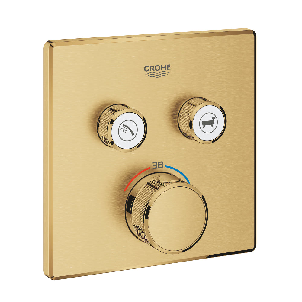 Grohe Grohtherm Smartcontrol Çift Valfli Akış Kontrollü, Ankastre Termostatik Duş Bataryası Brushed Cool Sunrise - 29124GN0
