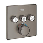 Grohe Grohtherm Smartcontrol Üç Valfli Akış Kontrollü, Ankastre Termostatik Duş Bataryası Brushed Hard Graphite - 29126AL0