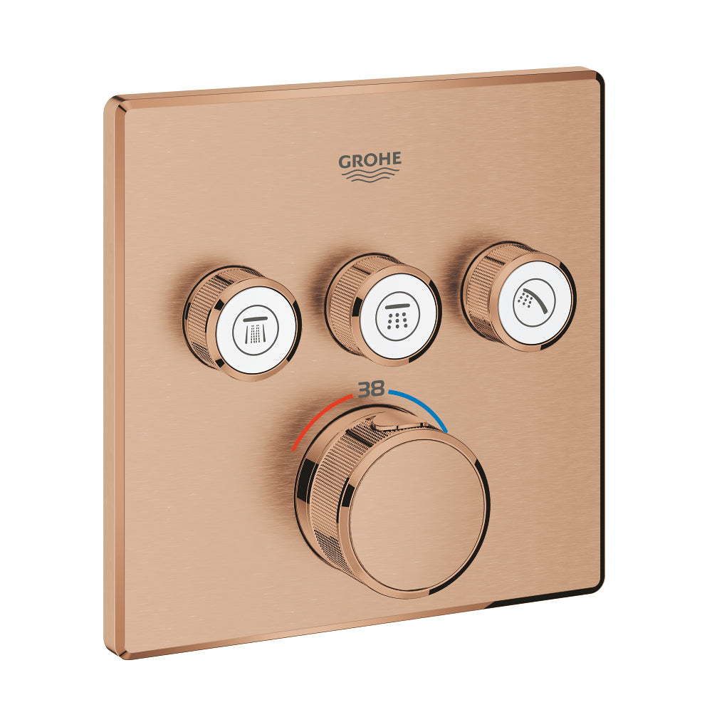Grohe Grohtherm Smartcontrol Üç Valfli Akış Kontrollü, Ankastre Termostatik Duş Bataryası - 29126Dl0