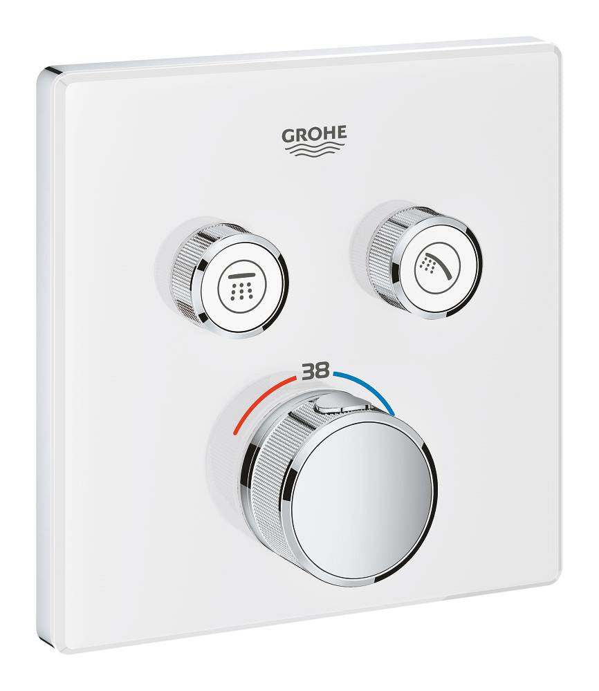 Grohe Grohtherm Smartcontrol Çift Valfli Akış Kontrollü, Ankastre Termostatik Duş Bataryası Beyaz - 29156LS0