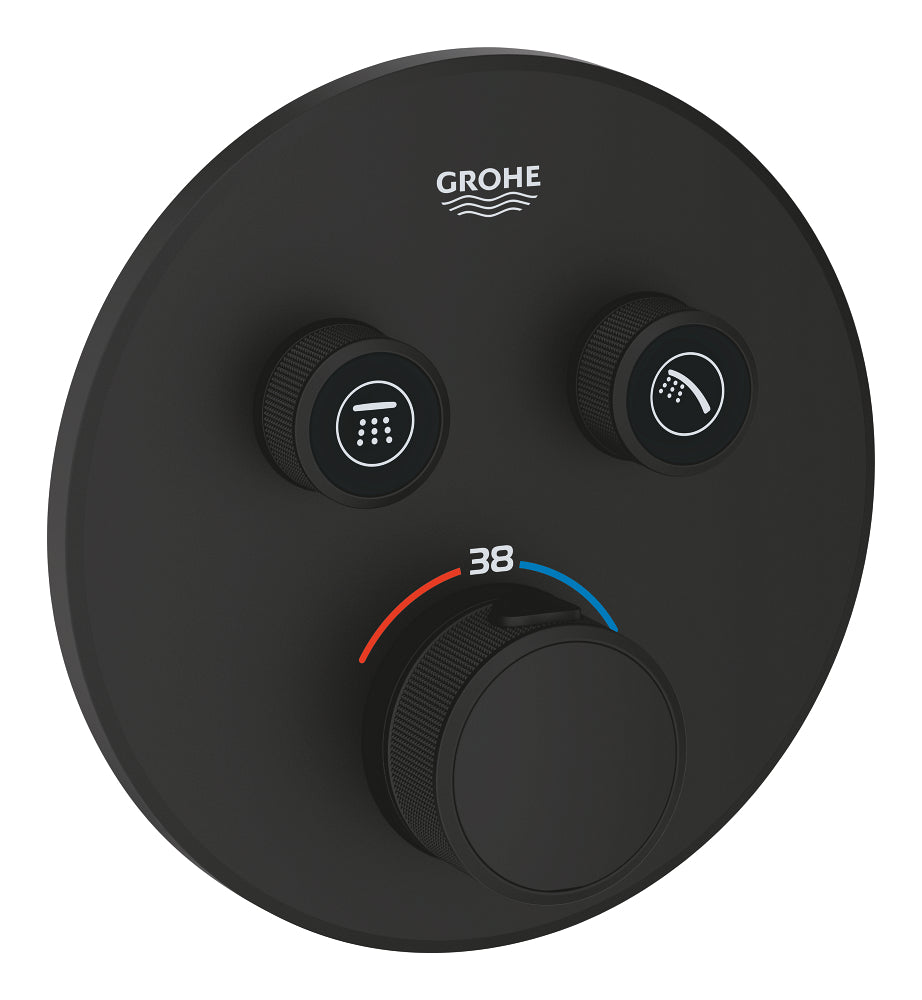 Grohe Grohtherm Smartcontrol Çift Yönlü Ankastre Termostatik Duş Bataryası Mat Siyah - 29507KF0