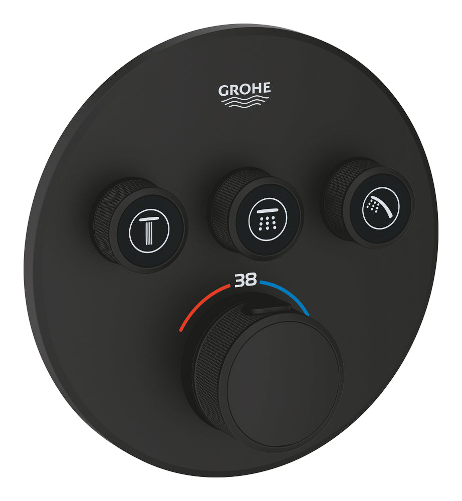 Grohe Grohtherm Smartcontrol Üç Yönlü Ankastre Termostatik Duş Bataryası Mat Siyah - 29508KF0