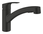 Grohe Eurosmart Tek Kumandalı Spiralli Eviye Bataryası Mat Siyah - 303052431