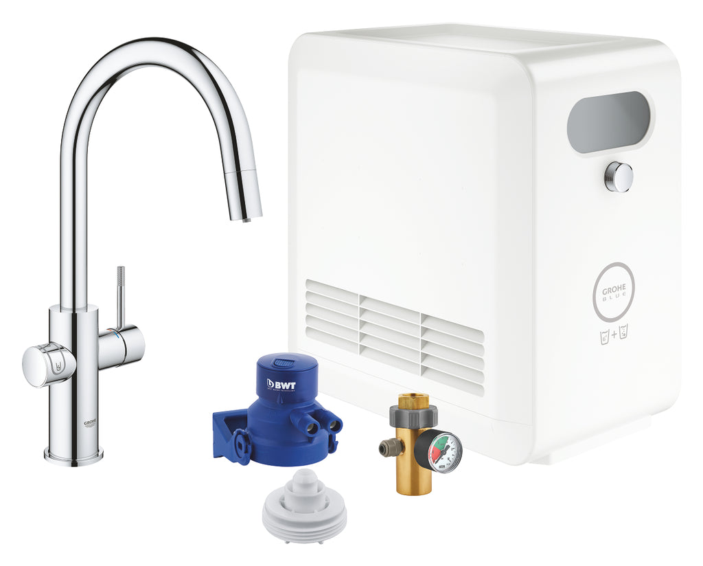 Grohe Blue Professional Arıtmalı İçme Suyu ve Soda Yapan Spiralli Eviye Bataryası- 31325002