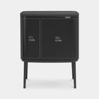 Brabantia Çöp Kutusu İki Bölmeli 11+23 litre Bo Touch Bin Mat Siyah 316203