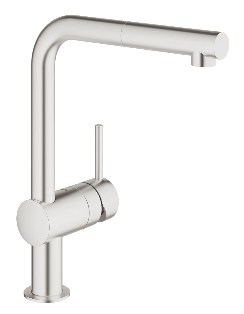 Grohe Eviye Bataryası Spiralli Tek Akış Minta Super Steel - 32168DC0