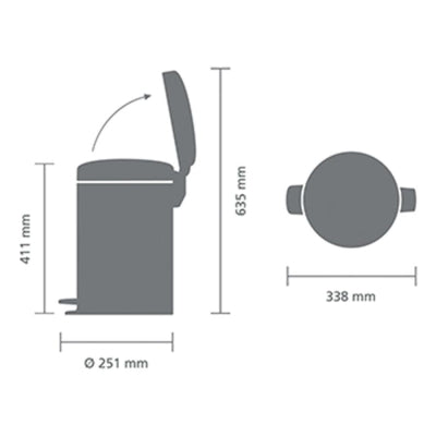 Brabantia Çöp Kutusu 12 litre Newicon Pedallı Mineral Powerful Blue   206863