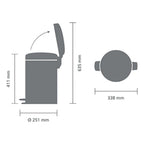 Brabantia Çöp Kutusu 12 litre Newicon Pedallı Mineral Powerful Blue   206863