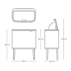 Brabantia Çöp Kutusu İki Bölmeli 11+23 litre Bo Touch Bin Mineral Powerful Blue   208348