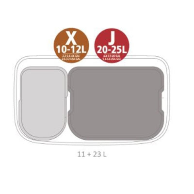 Brabantia Çöp Kutusu İki Bölmeli 11+23 litre Bo Touch Bin Mineral Powerful Blue   208348