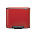 Brabantia Çöp Kutusu İki Bölmeli Kırmızı 11+23 Lt Bo Pedal Bin 121166