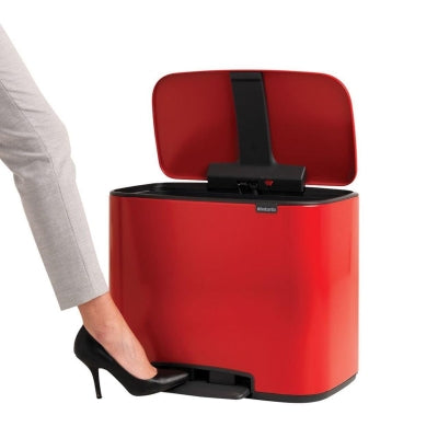 Brabantia Çöp Kutusu İki Bölmeli Kırmızı 11+23 Lt Bo Pedal Bin 121166