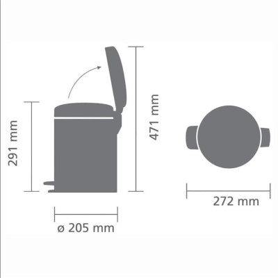 Brabantia Newicon Terracota Pembe Çöp Kutusu 5 lt 304309