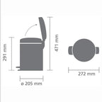 Brabantia Newicon Terracota Pembe Çöp Kutusu 5 lt 304309