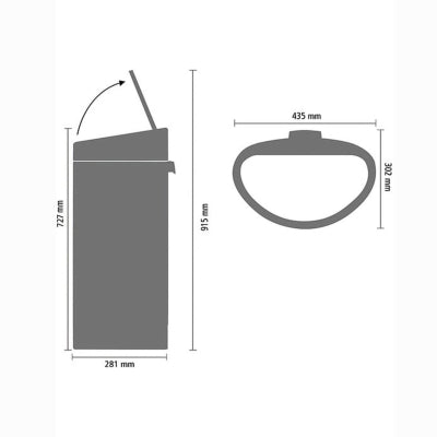Brabantia Çöp Kovası 40 litre Bo Touch Bin Dokunmatik Siyah 114847