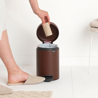 Brabantia Çöp Kutusu 3 litre Newicon Pedallı Mineral Cosy Brown 208522