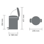 Brabantia Çöp Kutusu 3 litre Newicon Pedallı Mineral Cosy Brown 208522