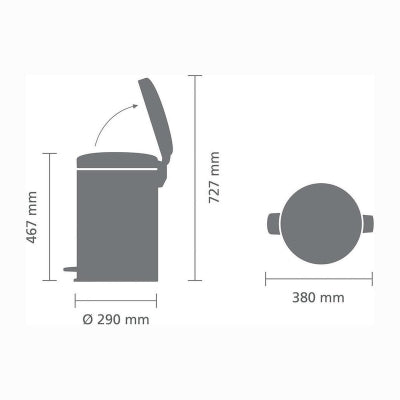 Brabantia Çöp Kutusu 20 litre Newicon Pedallı Şampanya Rengi 304460