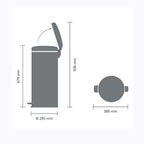 Brabantia Çöp Kutusu 30 litre Newicon Pedallı Beton Gri 119187