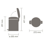 Brabantia Çöp Kutusu 5 litre Newicon Pedallı Şampanya Rengi 304422