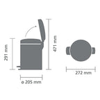 Brabantia Çöp Kutusu 5 litre Newicon Pedallı Mineral Powerful Blue   206849