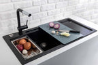 Nuevo Eviye Purel 6 S 100 x 51 cm Sağ Damlalıklı Siyah Porselen 824156
