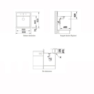Nuevo Eviye  Neron 60 63 x60 Kristal Beyaz Porselen 204007
