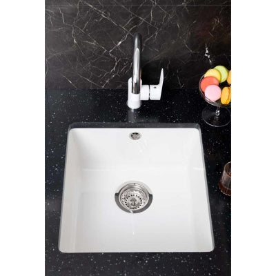 Nuevo Seramik Eviye  Tezgah Altı  Sonic 375 U 41,4 x 45,6 Alu Gri Renk