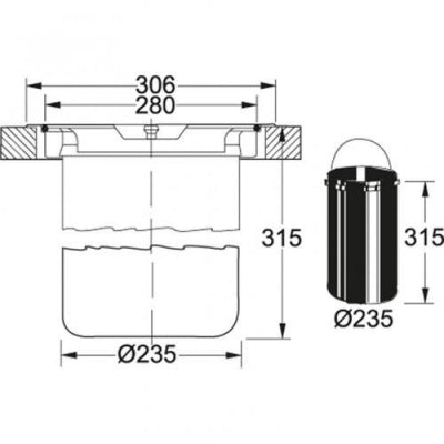Franke Çöp Kutusu 12 lt Tezgah Üstü Gömme Model 134.0035.042