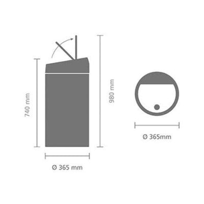 Brabantia Çöp Kutusu 45 lt Dokunmatik Touch Bin Mat Steel 390845