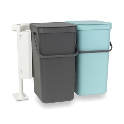 Brabantia Çöp Kutusu  2x12 Lt Dolap İçi Sort Go Mint Gri 109980