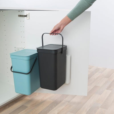 Brabantia Çöp Kutusu  2x12 Lt Dolap İçi Sort Go Mint Gri 109980