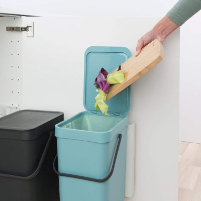 Brabantia Çöp Kutusu  2x12 Lt Dolap İçi Sort Go Mint Gri 109980