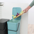 Brabantia Çöp Kutusu 2x16 Lt Dolap İçi Sort Go Mint Gri