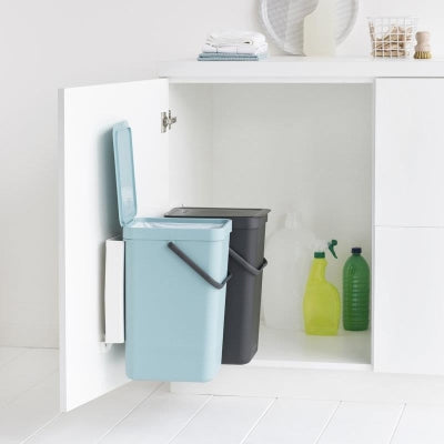 Brabantia Çöp Kutusu 2x16 Lt Dolap İçi Sort Go Mint Gri