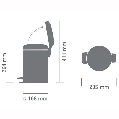 Brabantia Newicon Metallic Pine Green Çöp Kutusu 3 lt 304002