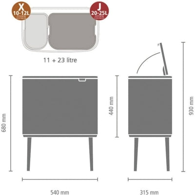 Brabantia Çöp Kutusu Bo Touch Bin11+ 23 Lt Passion Red  316104