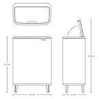 Brabantia Çöp Kutusu Bo Touch Bin Kapak 30+30 Lt Beton Gri 130663