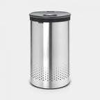 Brabantia Çamaşır Sepeti 60 lt Mat Paslanmaz Çelik Siyah Kapak 105166