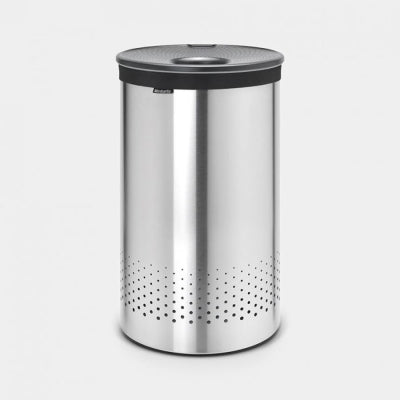 Brabantia Çamaşır Sepeti 60 lt Mat Paslanmaz Çelik Siyah Kapak 105166