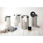 Brabantia Çamaşır Sepeti 60 lt Mat Paslanmaz Çelik Siyah Kapak 105166