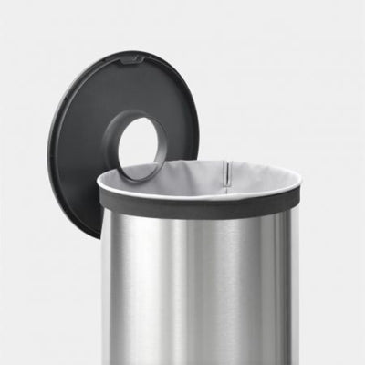Brabantia Çamaşır Sepeti 60 lt Mat Paslanmaz Çelik Siyah Kapak 105166