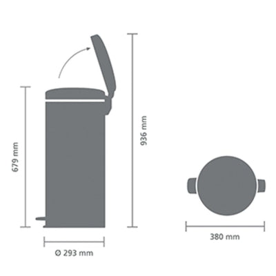Brabantia Çöp Kutusu 30 litre Newicon Pedallı Mat Bej 149962