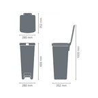 Brabantia Çöp Kutusu 40 litre Stepup Plastik Koyu Gri 800023