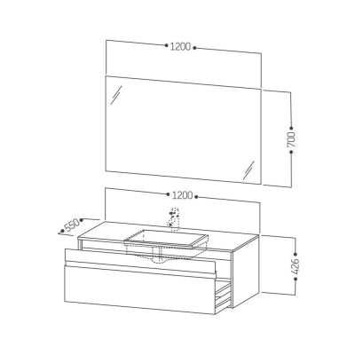 Duravit Lavabo Dolabı Ketho F- Bonded 100 cmDoğal Ceviz Rengi 0305490022