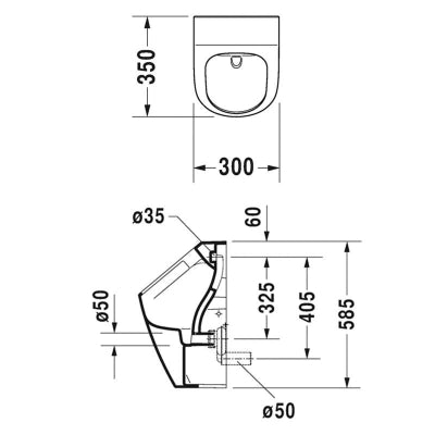 Duravit Pisuar ME by Starck Rimless 2809300000